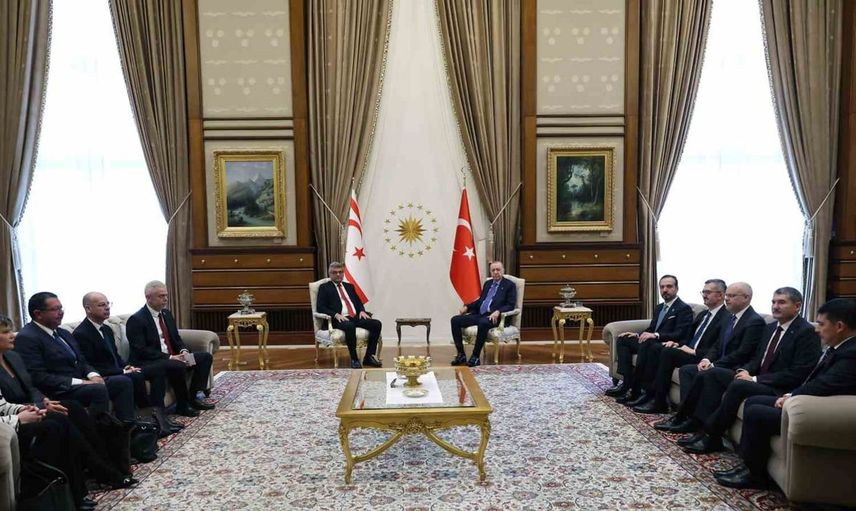 Cumhurbaşkanı Erdoğan, KKTC lideri Erhürman ile zirve sonrası buluştu