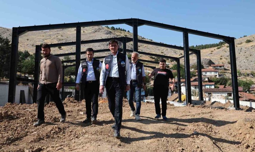 Tokat'ın yeni itfaiye istasyonu hızla yükseliyor