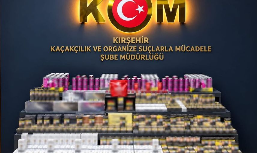 Kırşehir'de polis operasyonunda kaçak sigara ve ürünler ele geçirildi