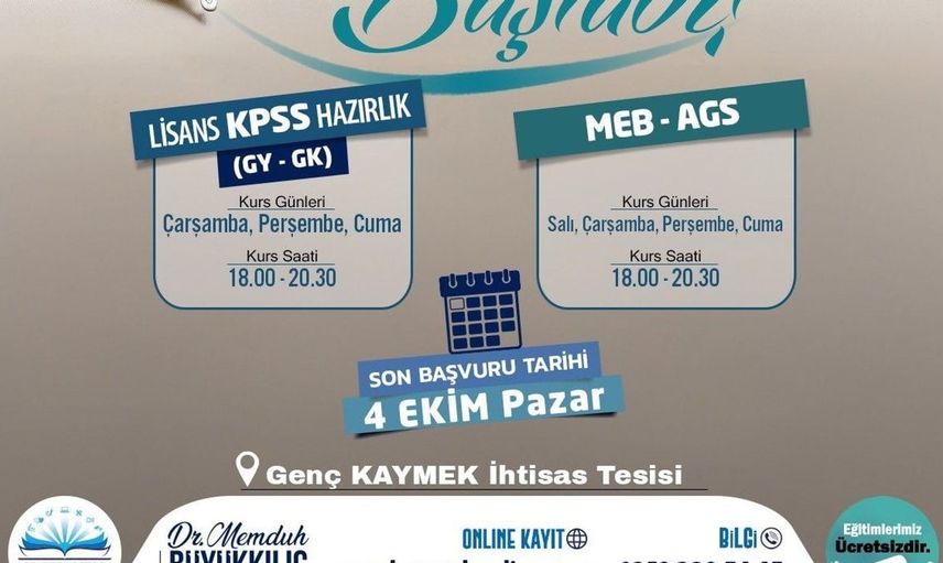 Kayseri'de ücretsiz KPSS ve MEB-AGS hazırlık kursları başlıyor