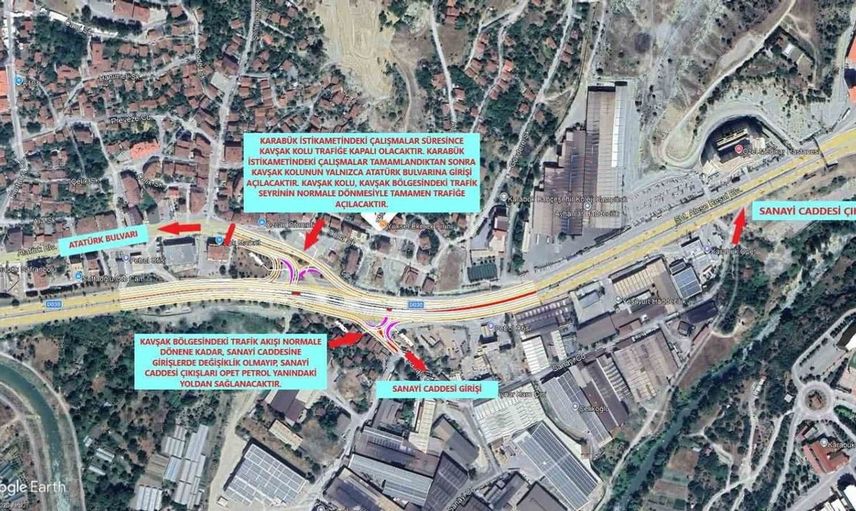 Karabük'te trafik akışını artıracak kavşak düzenlemesi başlıyor