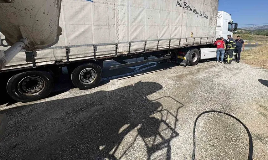 Kastamonu'da tır yangınına beton mikseri sürücüsü hızlı müdahale etti
