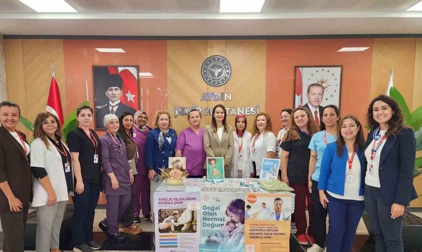 Aydın şehir hastanesinde normal doğum haftasında anne adaylarına özel bilgilendirme etkinliği