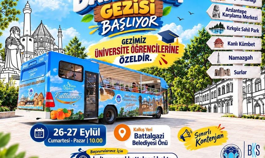 Battalgazi Belediyesi'nden üniversite öğrencilerine kültürel gezi fırsatı