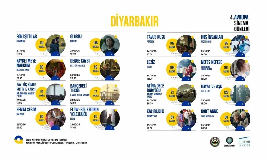 Diyarbakır’da Avrupa sinema günleri başlıyor: 16 film sinemaseverlerle buluşacak