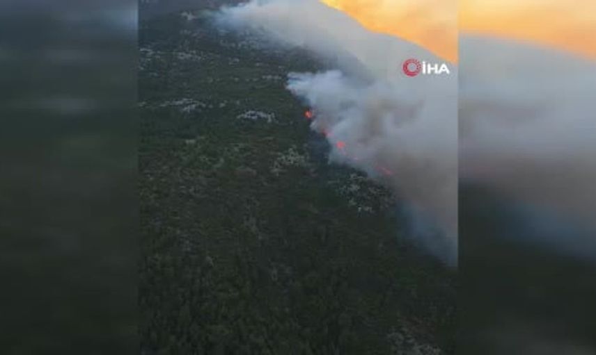 Antalya kaş’ta orman yangınına müdahale devam ediyor