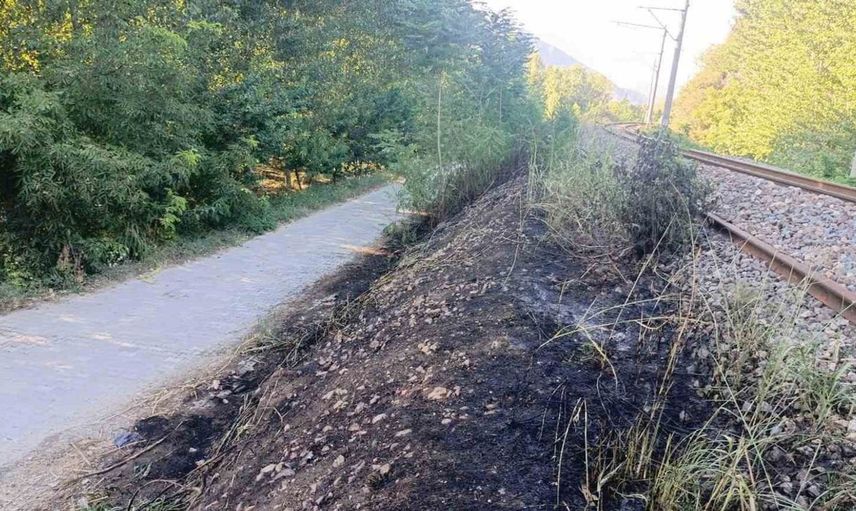 Bilecik'te YHT hattı yakınlarında ot yangını paniği