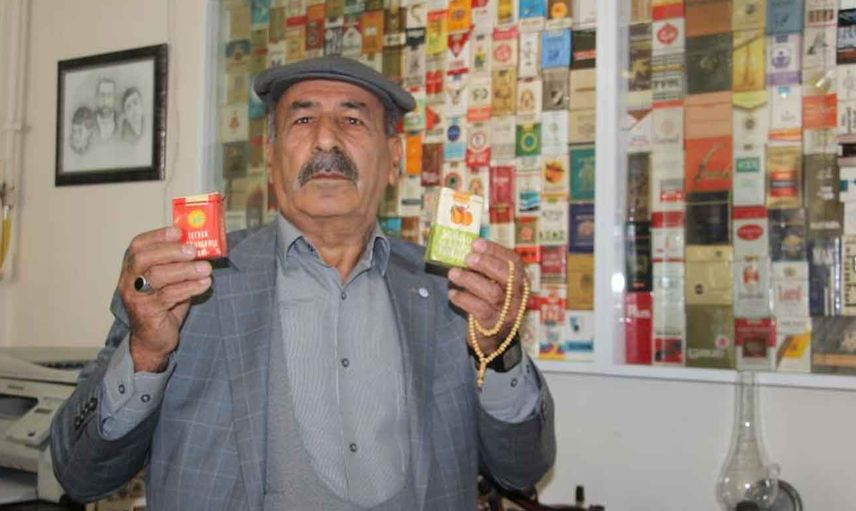 Elazığ'da yaşayan Vedat Urhan'ın 46 yıldır içmediği sigaralardan oluşturduğu koleksiyonu 100 bin lira değerinde!