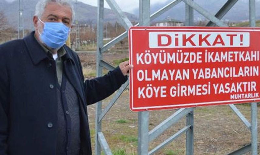 Elazığ’da Köyün Girişindeki Tabela Sayesinde Koronavirüs Vakası Görülmedi!