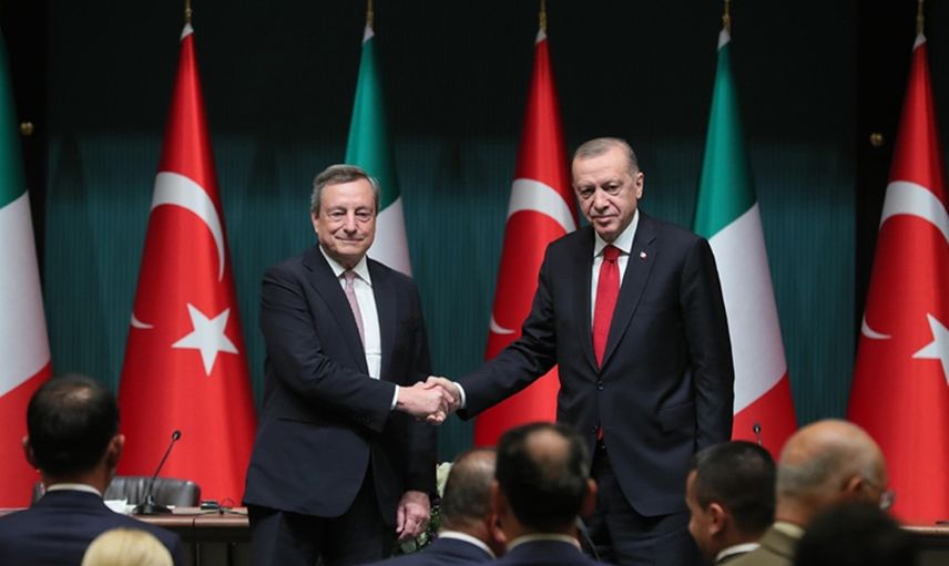 Erdoğan İtalya Başbakanı Draghi ile görüştü! Türkiye'nin merkez ülke olması rolüne övgü dolu sözler