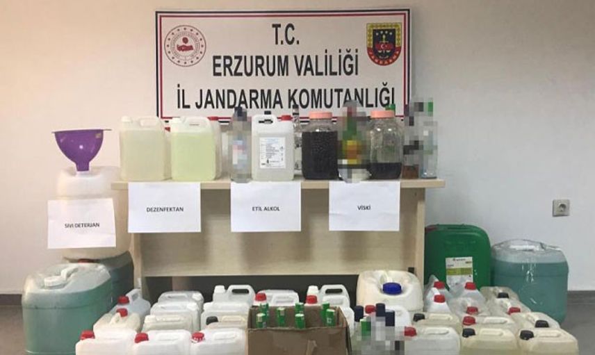 Erzurum’da Sahte Alkol ve Dezenfektan Operasyonu Yapıldı