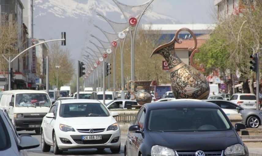 Erzincan'da trafiğe kayıtlı araç sayısı 87 bin 410'a ulaştı