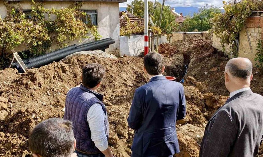 Alınören köyünde altyapı çalışmaları kaymakam atam tarafından değerlendirildi