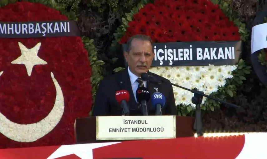Trafik denetiminde şehit olan polis memuru için tören düzenlendi