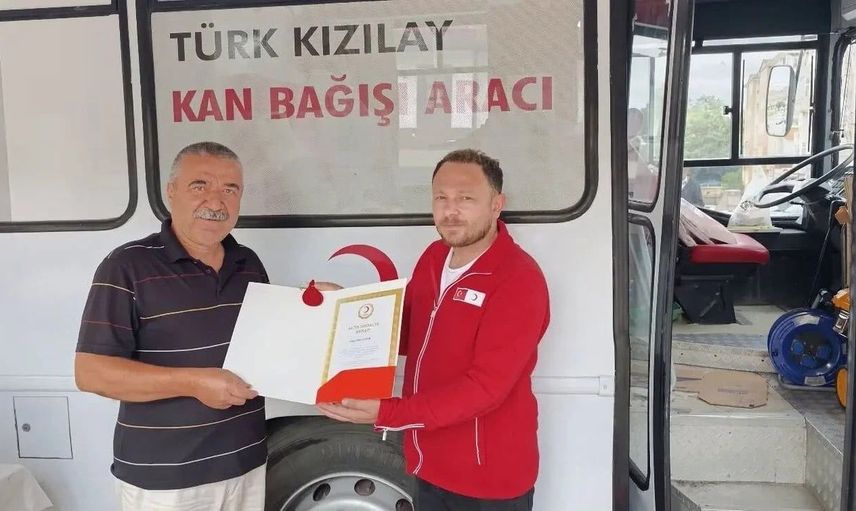 Duyarlılığıyla örnek oldu: Şükrü Doyum 38 kez kan bağışladı