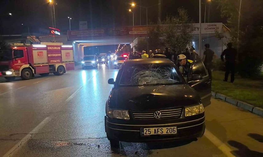 Erzurum’da otomobil çarpması sonucu bir genç kız yaralandı