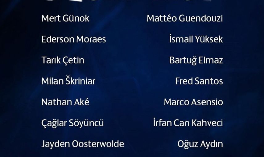 Fenerbahçe’nin Gornik Zabrze maçı kamp kadrosu belli oldu