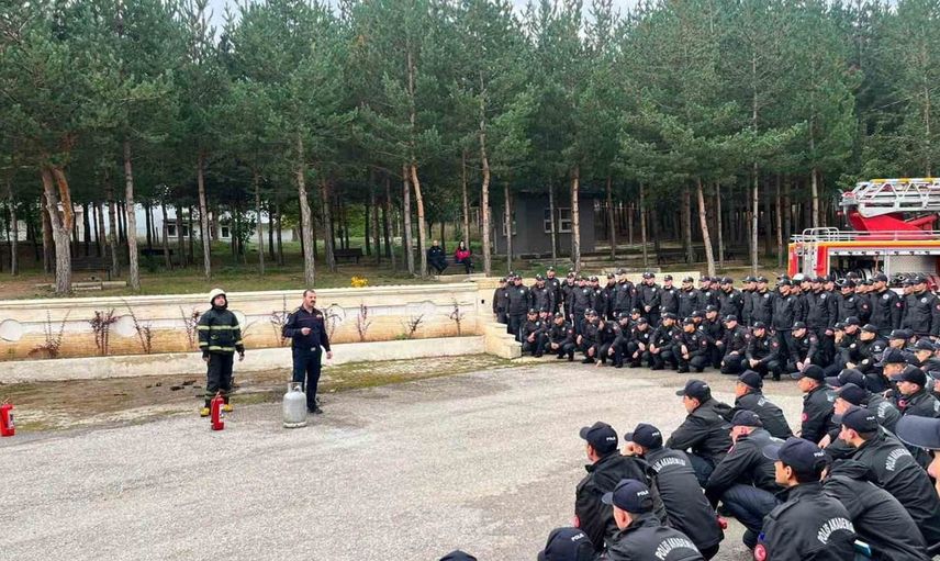 Bayburt POMEM'de yangın tatbikatı ile eğitim verildi