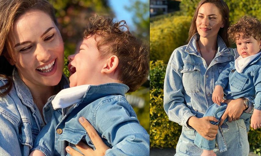 Fahriye Evcen ve Burak Özçivit Çiftinin Oğlu Karan Magazincilerin Mikrofonunu Ele Geçirdi