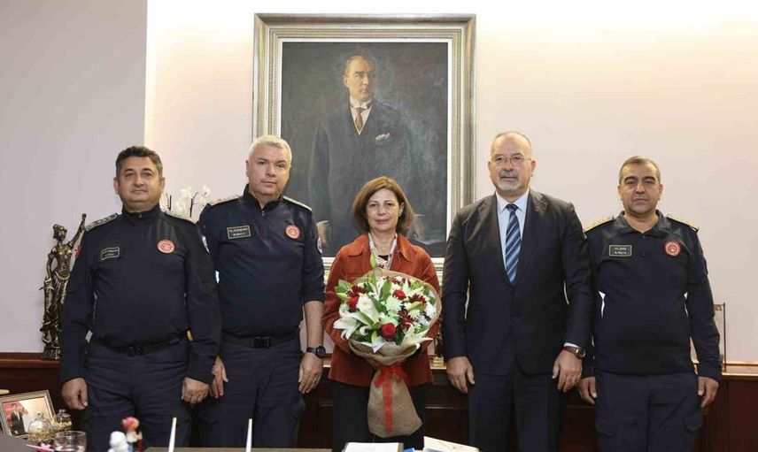 Eskişehir itfaiyesinden başkana anlamlı teşekkür ziyareti