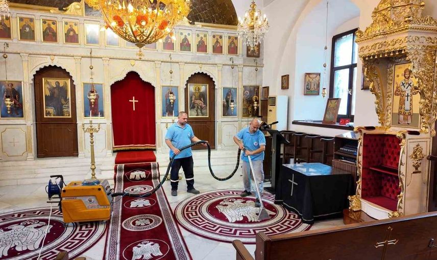 Akdeniz'de ibadethaneler için temizlik hizmetleri kesintisiz sürüyor