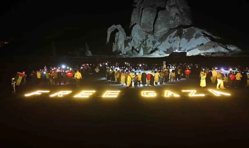 Kapadokya'da barış mesajı: Gazze'ye ışık olma etkinliği düzenlendi