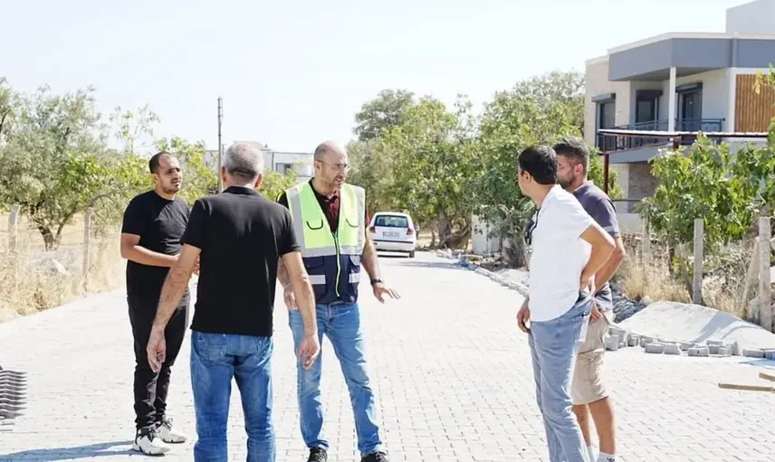 Germencik'te yol çalışmaları hız kesmeden devam ediyor