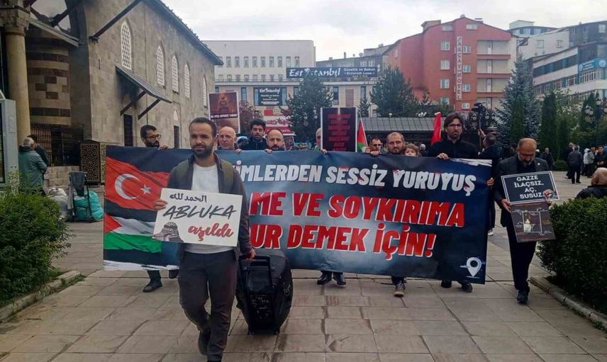 Erzurum sağlıkçılarından Gazze için 151. sessiz yürüyüş