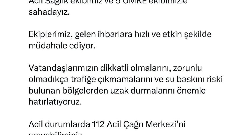 İstanbul'da sağanak yağışa karşı sağlık ekipleri sahada