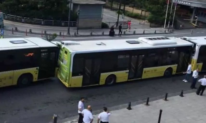 Gaziosmanpaşa'da feci kaza! 3 İETT otobüsü birbirine girdi