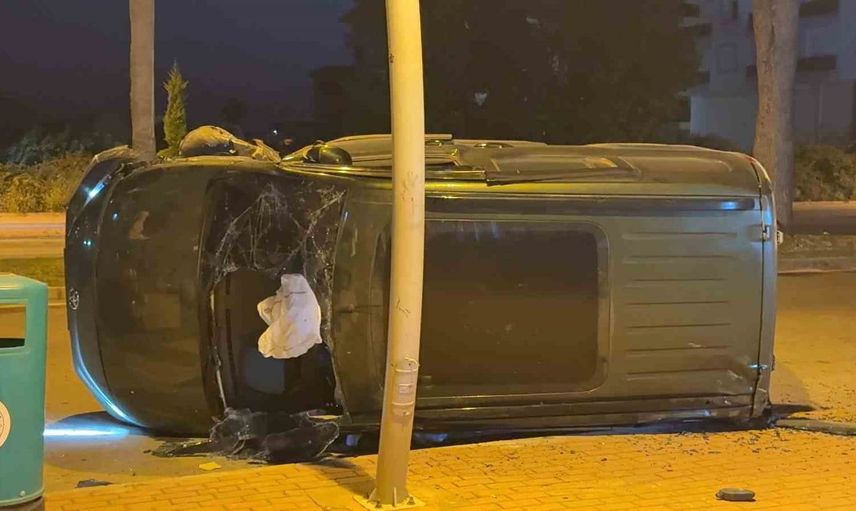 Gazipaşa'da Kontrolden Çıkan Araç Takla Attı