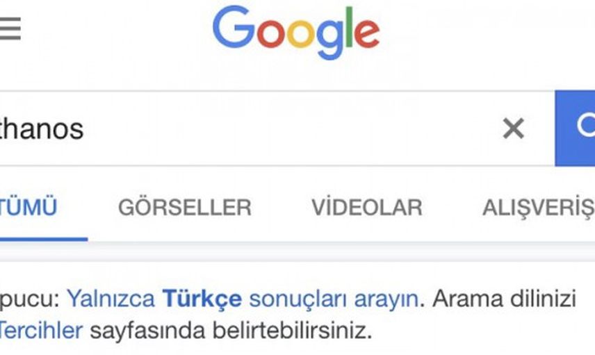 Google'dan Avengers: Endgame Sürprizi! Thanos Yazıp Aratanlar Şaşırdı
