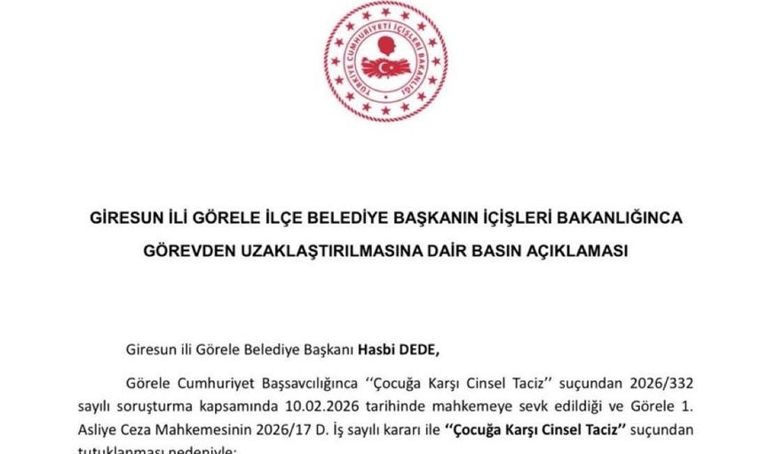 Görele Belediye Başkanı Görevden Uzaklaştırıldı