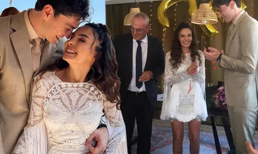 Hercai dizisi ile ünlenen Ebru Şahin doğum gününde Cedi Osman’la nişanlandı