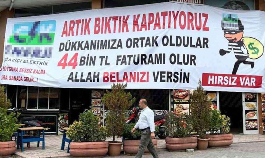 Hırsız var pankartı açan kebapçı esnaf kim, dükkanı nerede? Artık bıktık, kapatıyoruz, hırsız var afişi astı