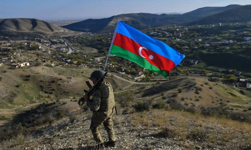 Hocalı Ermeni çetelerden temizlendi: Bölgede Azerbaycan bayrağı dalgalanıyor