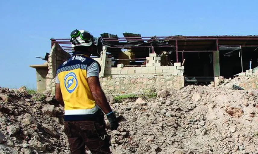 İdlib Gerginliği Azaltma Bölgesi'nde Beyaz Baretliler Merkezine Hava Saldırısı