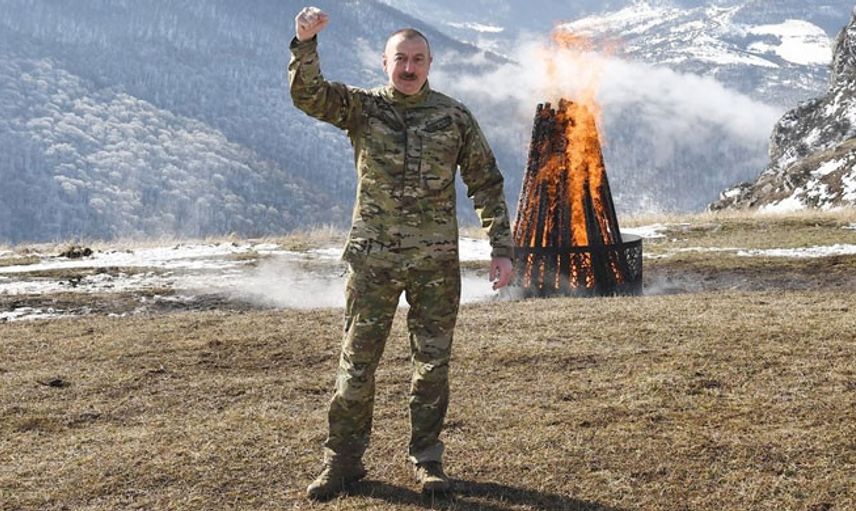 İlham Aliyev Şuşa'da Nevruz Ateşini Yaktı