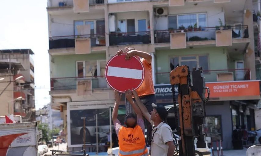 İncirliova'da trafik akış yönü değişti