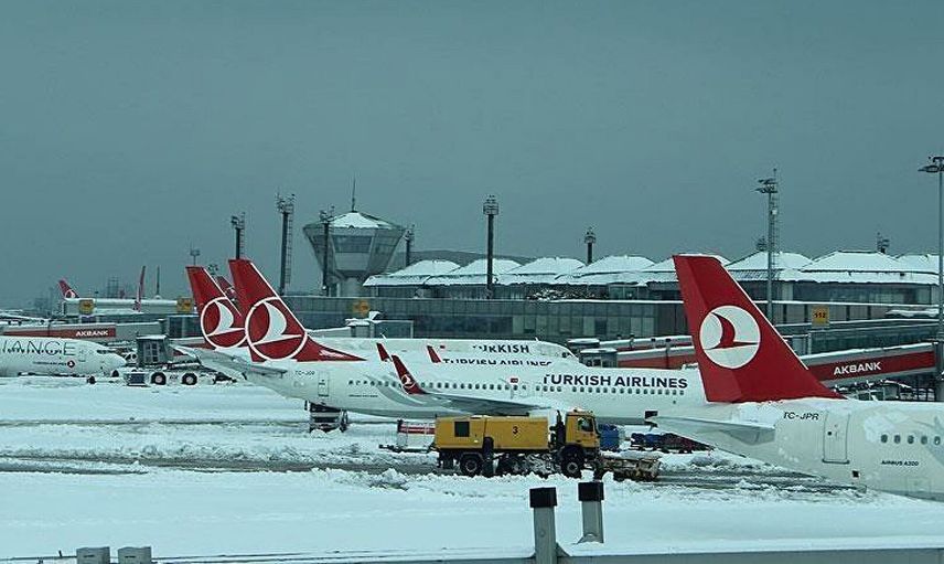 İstanbul Havalimanı'nda Kar Yağışı Nedeniyle Tüm Uçuşlar Durduruldu
