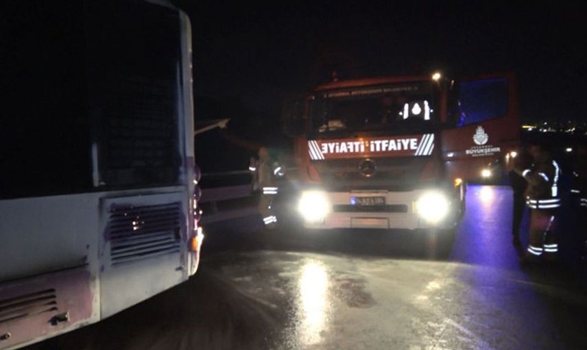 İstanbul'da Otobüste Yangın Çıktı