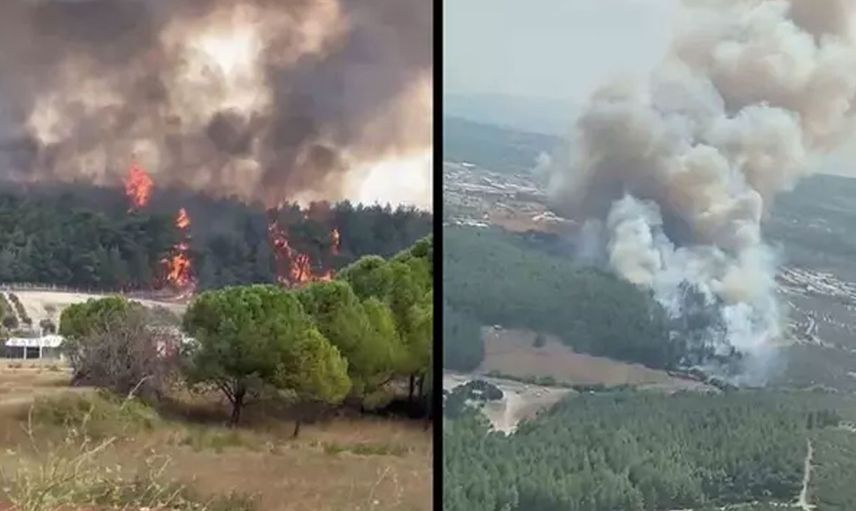 İzmir’de orman yangını: Havalimanı uçuşlara kapatıldı