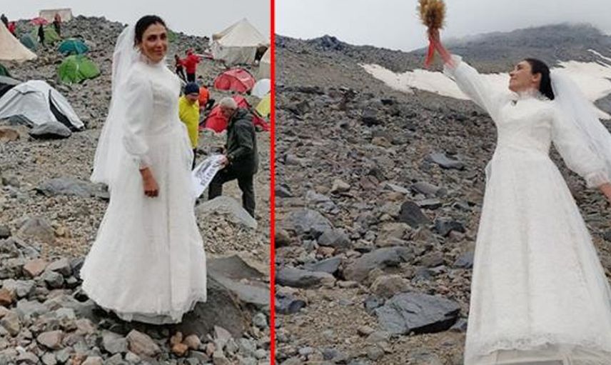 Kadınlara ve Çocuklara Uygulanan Şiddeti Kınamak İçin Dağ İle Evlendi