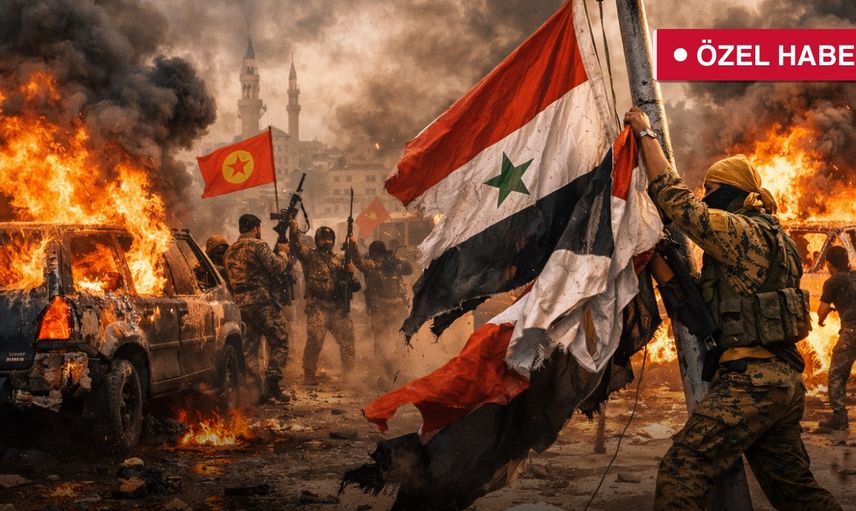 “Kamışlı’da PKK Provokasyonu: Suriye Bayrağı İndirildi, Araçlar Alev Aldı – Türkiye Uyarmıştı!”