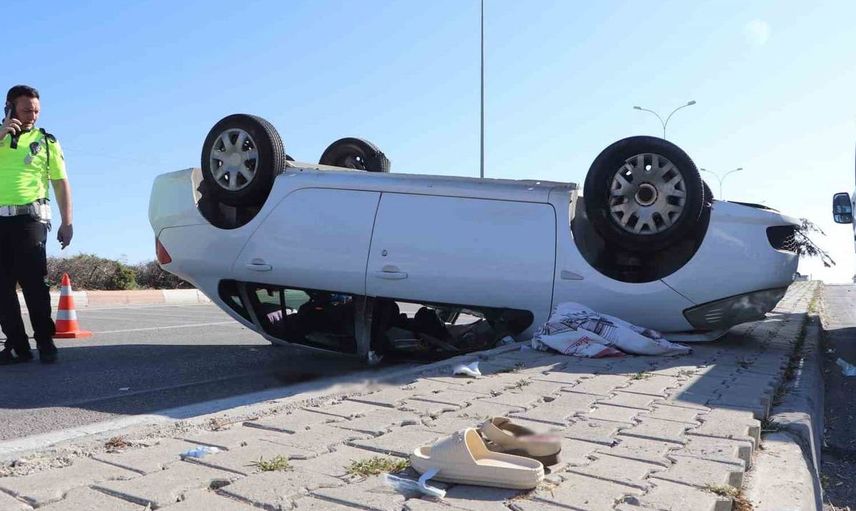 Karaman’da otomobil takla attı: 5 yaralı
