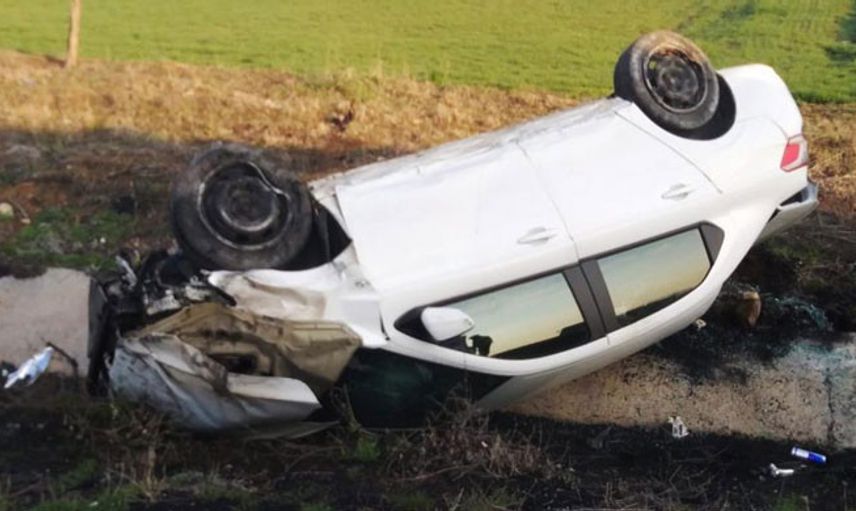 Kırıkkale’de Bir Vatandaş Takla Atan Otomobilden Yara Almadan Kurtuldu