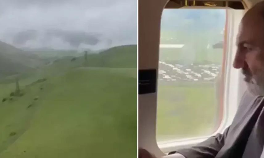 Kötü hava koşulları: Ermenistan Başbakanı Paşinyan'ın helikopteri planlanmayan rotada!