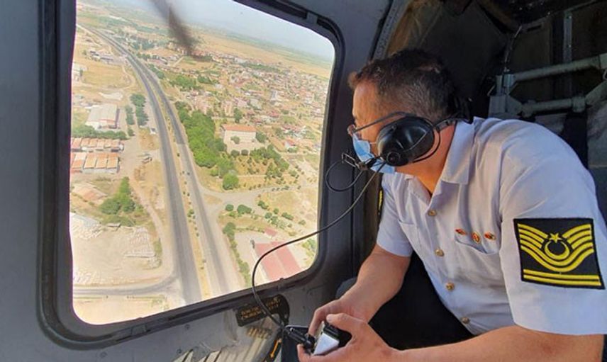 Manisa’da Helikopter Destekli Trafik Denetimi