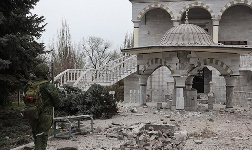 Mariupol'deki Türk camisi çatışmalar sırasında hasar gördü