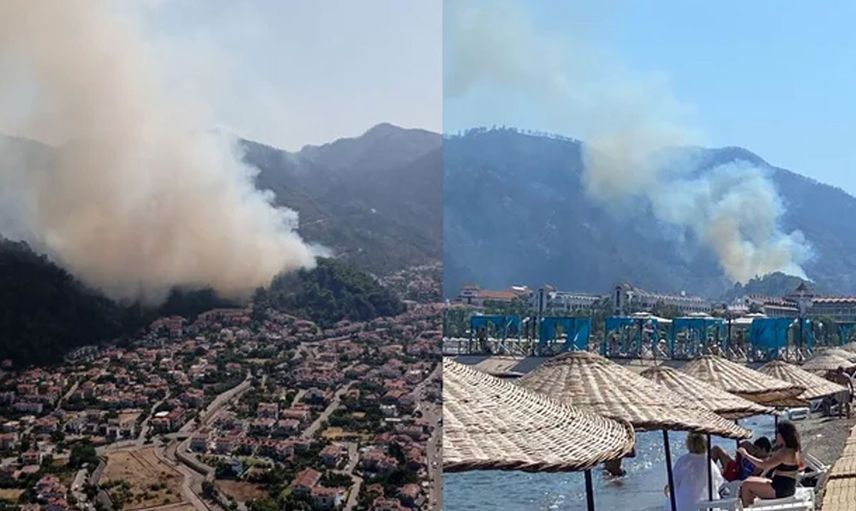 Marmaris'te korkutan yangın! Ekipler seferber oldu!